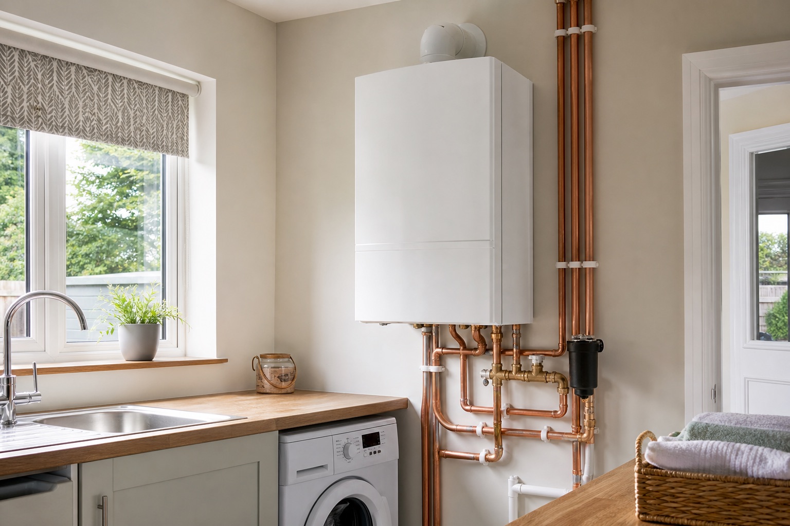 Illustrative modern boiler installation